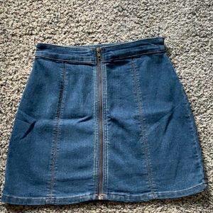 Forever 21 blue Jean mini skirt with zipper